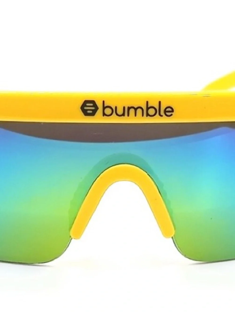 Bumble Yellow Shield Sunglasses for Men - Yellow Frame, Mirrored Lens - Picture 5 of 8
